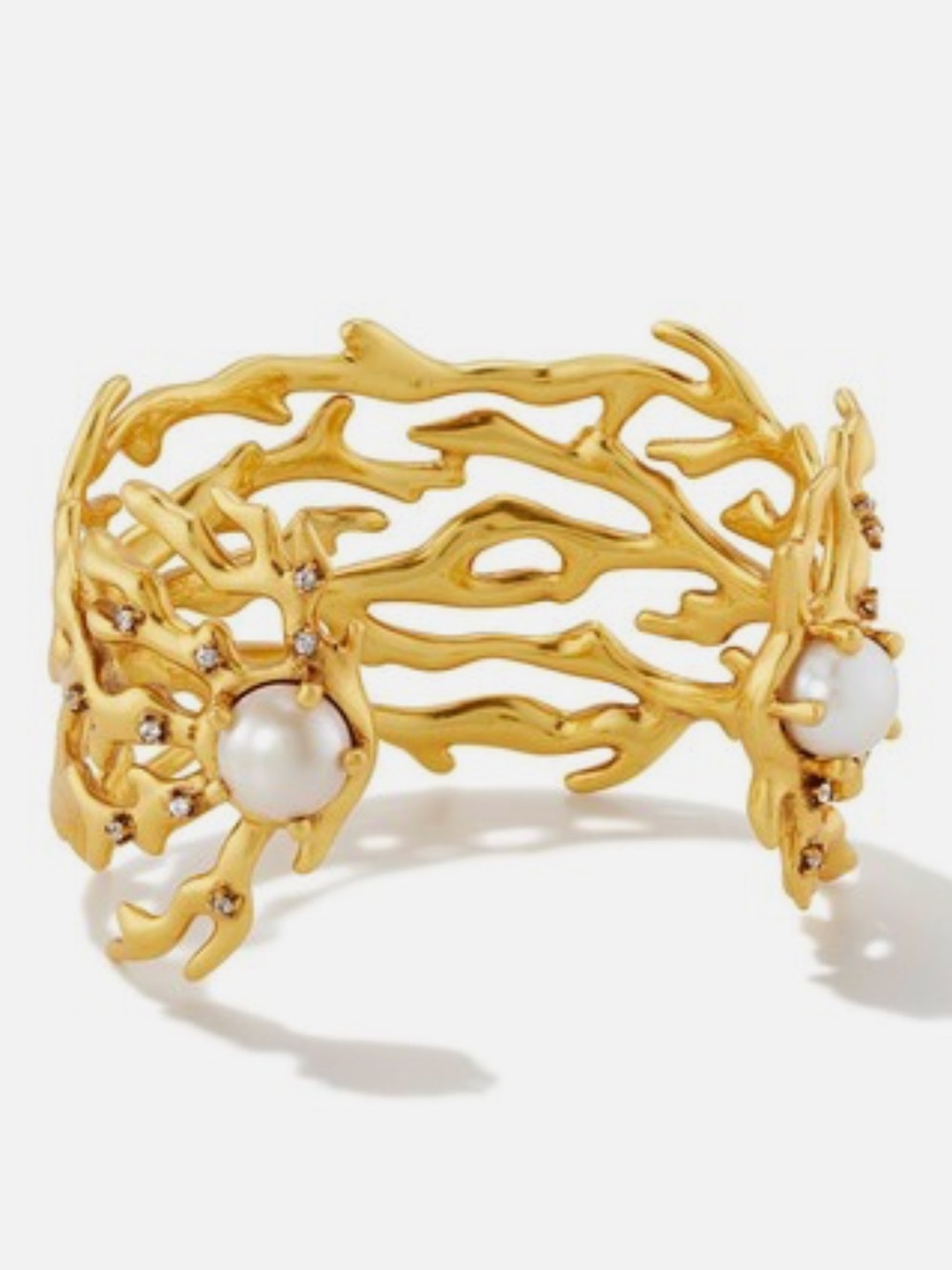 Kendra Scott Gold White Pearl Shea Statement Cuff Bracelet New